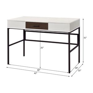 Scrivania Verster con Finitura Naturale e Nera, Porta USB, Moderna Postazione per Computer - Product Image 4