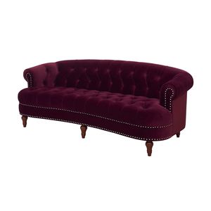 Sofá Chesterfield La Rosa Victorian Tapizado en Terciopelo Borgoña para Sala de Estar - Product Image 2