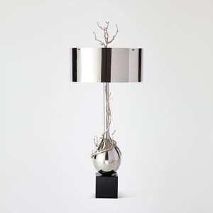 Modern Sculptural Metal Table <b>Lamp</b> Luxury home decor design Indian Exporte TBL-241 Model Shape Premium <b>Silver</b> Finish for Living - Product Image 2