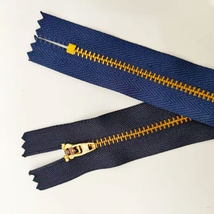 Fermeture éclair métallique en laiton pour jeans, accessoires de vêtements en gros, fermeture éclair personnalisée à extrémité fermée pour jeans - Product Image 3