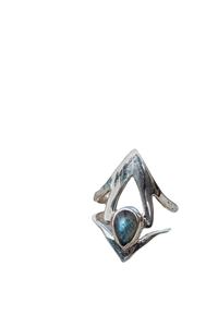 Bague en argent sterling 925 avec labradorite naturelle bleue feu, faite à la main, pierre précieuse labradorite, bijoux pour femmes, bague de mariage, cadeau pour femmes - Product Image 4