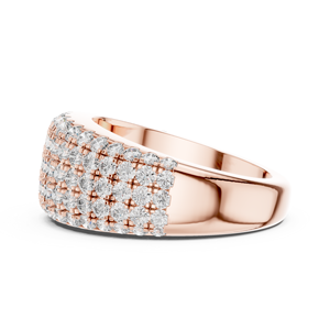 Anillo de Diamantes de Varias Filas en Oro Rosa de 18K de Lujo en Tendencia |   Joyería Fina y de Boda Premium Eternity - Product Image 3