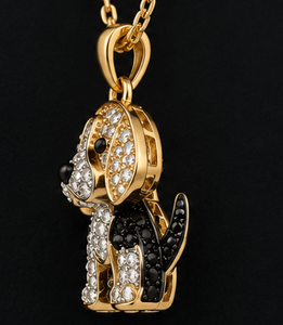 Lindo Collar con Colgante de Perro, Color Dorado, Cristal, Diamantes de Imitación, Cadena de Joyería para Mascotas, Regalo para Niños, Unisex - Product Image 4