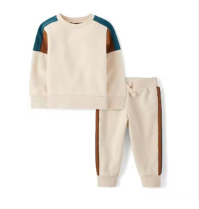 Conjunto Deportivo Infantil de 2 Piezas, Estampado y Liso, Personalizable, Transpirable, Ecológico, de Secado Rápido, 100% Algodón, Ropa Urbana - Product Image 1