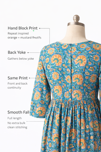 Vestido Largo con Estampado Floral Bohemio, Cuello Redondo, Manga Larga, Fruncido, Algodón Sostenible de Alta Calidad, Ropa Casual para Mujer - Product Image 2