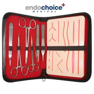 Base d'instruments chirurgicaux Ensemble d'instruments chirurgicaux durables en acier inoxydable Source d'alimentation manuelle Kit de suture Pad de pratique - Product Image 4