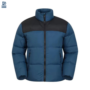 Latest Style New Arrival Stand Collar Front Logo Breathable Eco-Friendly Quick Dry Windproof Winter <b>Men</b> <b>Canvas</b> Puffer <b>Jackets</b> - Product Image 1