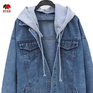 Veste en jean personnalisée Ryan Pro Gear pour hommes avec logo personnalisé, design ODM, col à capuche - Product Image 2