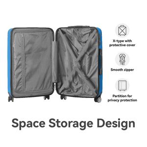 Set di Valigie Rigide in ABS Blu Scuro Leggero a 3 Pezzi (20\", 24\", 26\"); Ruote Girevoli, Serratura TSA, Manici Telescopici Regolabili - Product Image 5