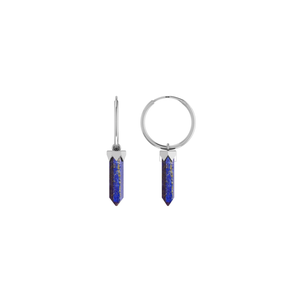 Premium High Finish 925 Sterling <b>Silver</b> Natural Lapis Lazuli Cut Pencil Shape Dangle <b>Earrings</b> Glue Setting Trendy <b>Wedding</b> Party - Product Image 1