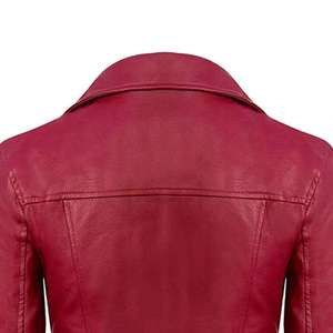 Women's Original Sheep Skin Leather Jacket (<b>3</b> Colors) Biker with Zip Pockets Stripe Waterproof Windproof Regular Coat for Winter - Product Image 5