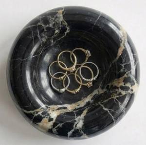 Bandeja Decorativa de Piedra Natural en Forma de Donut, Diseño Moderno, Mármol Zebra Negro, Decoración de Lujo para el Hogar - Product Image 1