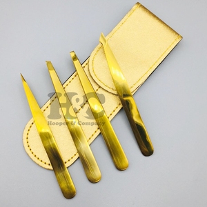 Juego de Pinzas para Cejas de Acero Inoxidable de Primera Calidad Hooper Company, Puntas Inclinadas/Redondeadas, Logotipo Personalizado, Larga Duración - Product Image 3