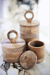 Contenedor de alimentos de almacenamiento más vendido, artículos decorativos, uso para el hogar, cocina, bote hecho de madera y almacenamiento y organización de herramientas - Product Image 4