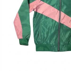 RTS Trending Custom Logo Green Men's Nylon <b>Wind</b> <b>Breaker</b> Pink Panel With Pants Sets For Summer Windproof Streetwear Zipper Jacket - Product Image 6
