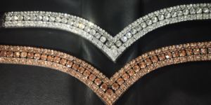 ROYAL INTERNATIONAL Frontlet de Cheval en Cuir Premium en Forme de V à Cinq Rangées, Accessoire Équestre Élégant - Product Image 4