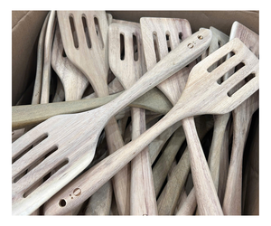 Ensemble de cuillères en bois d'acacia, design rustique, ustensiles de cuisine, logo personnalisé, OEM, approvisionnement en grande quantité - Product Image 1