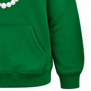 Sudadera con Capucha Verde al por Mayor para Mujer con Letras Griegas Bordadas en Rosa y Diseño 1908, de Forro Polar Suave, Informal, para Hermandades - Product Image 5