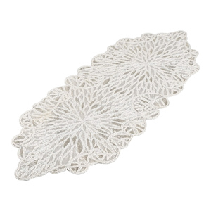 36" Glass Beaded <b>Dining</b> <b>Table</b> <b>Runner</b> High Quality Hand Beaded Work With Custom Floral Design Low Price <b>Runners</b> for Christmas - Product Image 2