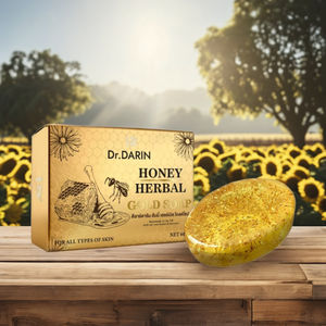 Jabón de oro a base de hierbas de miel Natural 100%, vitamina C E, blanqueamiento enriquecido, lavado de limpieza de la piel facial para todo tipo de piel, hecho sólido - Product Image 2