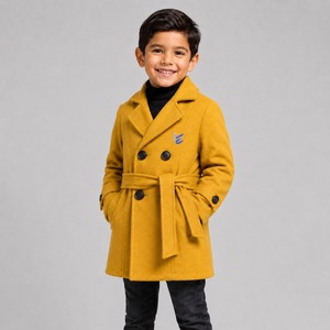 Manteau en laine pour enfants du collège à prix abordable, design élégant, tissu en toile de haute qualité, service OEM en gros personnalisable, marque sur mesure - Product Image 4