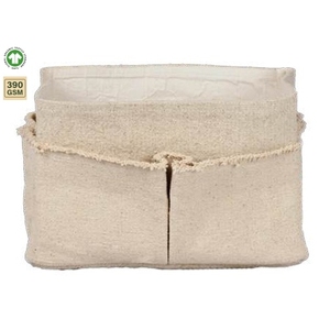 390 GSM Organic Cotton <b>Storage</b> <b>Laundry</b> Bag Home <b>Storage</b> 30x30x30 cm Custom Logo Wholesale OEM Private Label Reusable Model SS572 - Product Image 3
