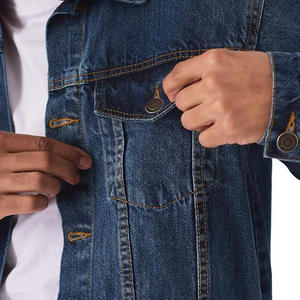 Chaquetas Vaqueras de Mezclilla de Calidad para Hombre, Corte Ajustado, Color Sólido, 100% Algodón, Tallas Grandes - Product Image 2
