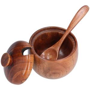 Wooden Rotating Spice <b>Box</b> & Seasoning Pot Shaker Lid Includes Spoon for Herb Pepper Usage for Seasoning Seasoning Salt Storage - Product Image 6