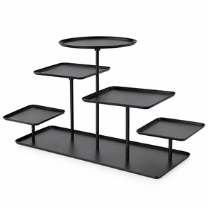 Support de service à chocolat en métal noir à plusieurs niveaux, fabriqué à la main, pour restaurants, hôtels et mariages, tailles et couleurs personnalisées disponibles - Product Image 2