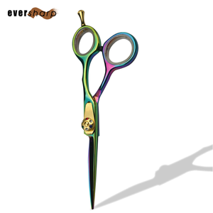 กรรไกรตัดผมทรงสวยงาม ด้ามจับหรูหรา ผลิตจากเหล็กกล้าไร้สนิมญี่ปุ่น ใบมีดตรง ขัดเงาแบบกระจก ปลายคม ปรับระดับได้ด้วยสกรู - Product Image 2