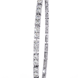 Lab Grown Round Cut Diamond Tennis Bracelet in Gold with <b>Box</b> Setting and <b>Secure</b> Clasp | Classic Luxury Diamond Line Bracelet - Product Image 3