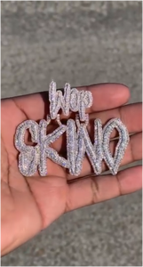 Colgante de Hip Hop Personalizado con Nombre o Letra, Completamente Cubierto de Piedras de Moissanita VVS, Colgante con Iniciales, Joyería Fina - Product Image 3