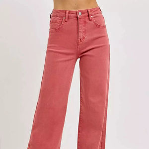 Jean ample décontracté taille haute coupe droite extensible personnalisé streetwear hip-hop jambe large pour femme - Product Image 3