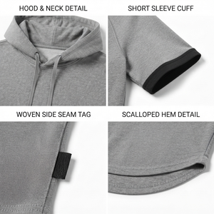 Men's Casual Short Sleeve Pullover <b>Hoodie</b> Comfortable <b>Lightweight</b> Hooded Streetwear Activewear Basic Cotton Blended Men <b>Hoodies</b> - Product Image 5