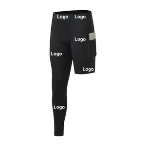 <b>Men's</b> 3/4 One Leg <b>Compression</b> Breathable Elastic Waist Polyester Tights Pants Athletic Base Layer Sports Tights Basketball - Product Image 3