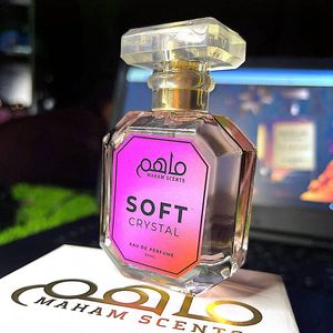 Parfum pour femme 50 ml, flacon en verre facetté taille émeraude, bouchon transparent, parfum doux dégradé rose longue durée, Eau de Parfum cristalline - Product Image 5