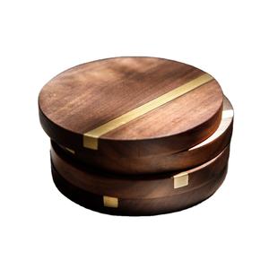 Nouvellement arrivé personnalisé bois et laiton incrustation thé métal incrustation fabricant et exportateur nouveau Design vaisselle bois - Product Image 1