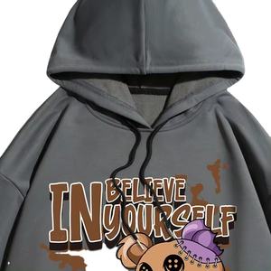 Sudadera con capucha estampada personalizada para hombre, estilo pulóver en tela transpirable y cómoda, forro polar de algodón/forro polar de poliéster - Product Image 1