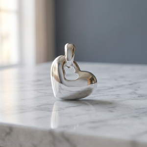 Colgante de Corazón Romántico Extra Grande de Plata 925 [37x45.5mm] para Uso Diario - Product Image 4