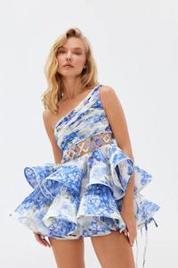 Vestido Mini de un Hombro Maison Fleur Rosette, Vestido de Cóctel de un Hombro Lumière Rosette, Mini Vestido Esculpido Parisian Bloom - Product Image 2