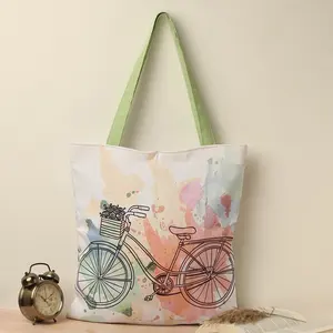 Unisex Hot Selling Cotton Shopping Bags Plain and <b>Printed</b> Ethnic Striped Style High Quality Export Packing and Price - Product Image 3