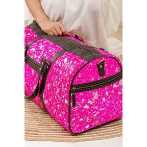กระเป๋าเดินทางสุดหรู Speckled Luxury Weekender Duffel Bag ขนาดใหญ่ ความจุเยอะ ผลิตจากโพลีเอสเตอร์ เหมาะสำหรับกีฬา ฟิตเนส ท่องเที่ยว และออกกำลังกาย มีซิปปิด หูหิ้วสีดำ - Product Image 6