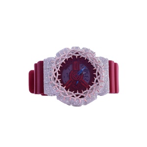 นาฬิกาเพชรหรูหราแบบ Iced Out สายยาง ดีไซน์เหนือกาลเวลา ตัวเรือนทรงกลม เหมาะสำหรับงานปาร์ตี้ - Product Image 1