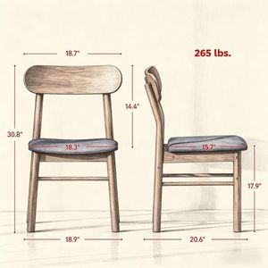 Set di 4 Sedie da Pranzo con Gambe in Legno Massello e Rivestimento in Tessuto per Soggiorni e Bar in Stile Rustico - Product Image 3