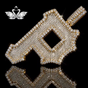 Pendentif Hip Hop en Moissanite Fait Main le Plus Vendu, Pierre VVS Couleur D, Collier en Argent 925 pour Hommes et Femmes, Cadeau en Promotion - Product Image 4
