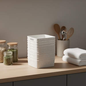 Cesta de Ratán Blanca No. 4 Cestas de Almacenamiento de Plástico de 12L, 36 x 28 cm - Product Image 2