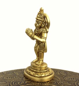 Estatua de artesanía de latón, estatua de Lord Hanuman Ji, decoración del templo de Pooja, estatua de mesa de escritorio, diosa india, escultura de Idol de retorno - Product Image 2