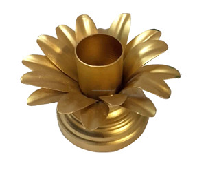 Fleur de Lotus Design Photophore Bougeoir Or Fer Parfait pour décor de fête Salle à manger Salon Décoration - Product Image 1