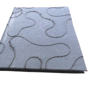 Carnet de notes/journal/agenda à couverture rigide brodée noire en papier recyclé fait main de haute qualité, option cadeau, logo personnalisé - Product Image 2