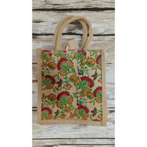 Bolsa de Yute Rectangular Estampada - Diseño Artesanal Ecológico con Colores Respetuosos con el Medio Ambiente, Duradera y Ligera para Jubilación o Diwali - Product Image 3